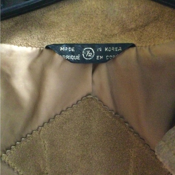 Tan suede leather Moto jacket. - Picture 3 of 6